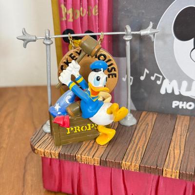 LOT 37B: Disney Mickey Mouse Club - “Mickey Mouse March” Musical Snowglobe, Musical Photo Frame & Hallmark Ornament