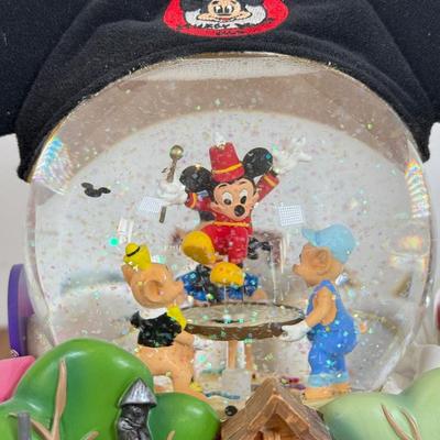 LOT 37B: Disney Mickey Mouse Club - “Mickey Mouse March” Musical Snowglobe, Musical Photo Frame & Hallmark Ornament