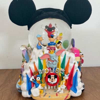 LOT 37B: Disney Mickey Mouse Club - “Mickey Mouse March” Musical Snowglobe, Musical Photo Frame & Hallmark Ornament
