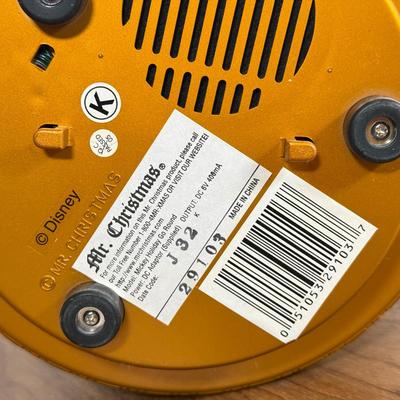 LOT 40B: Disney Mr. Christmas Mickey Holiday Go Round & Porcelain 2003 Mickey Santa Statue