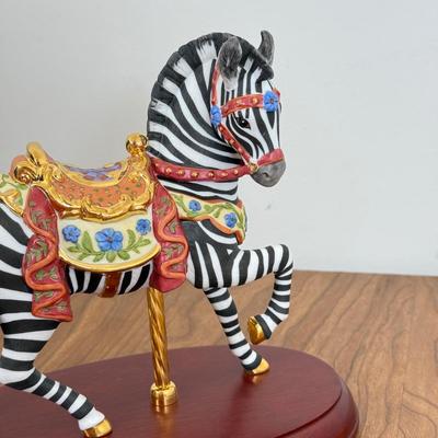 LOT 44B: Beautiful Lenox Carousel Zebra Sculpture w/ Box & COA