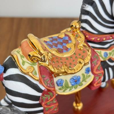 LOT 44B: Beautiful Lenox Carousel Zebra Sculpture w/ Box & COA