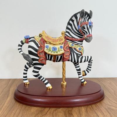 LOT 44B: Beautiful Lenox Carousel Zebra Sculpture w/ Box & COA