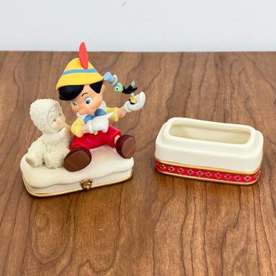 LOT 45B: Disney Department 56 w/ Boxes - North Pole Series Scrooge McDuck & Marley's Counting House, Pinocchio & Minnie...
