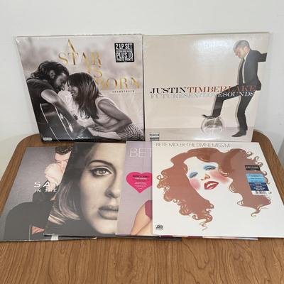 LOT 47B: NIP Vinyl Records - A Star is Born, Adele, Bette Midler, Sam Smith & Justin Timberlake