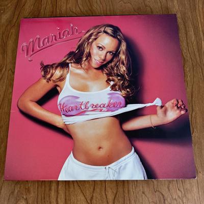 LOT 49B: Vinyl Record Collection w/ Metal Magazine Rack - Mariah Carey, Britney Spears, Gwen Stefani, Beyonce & More