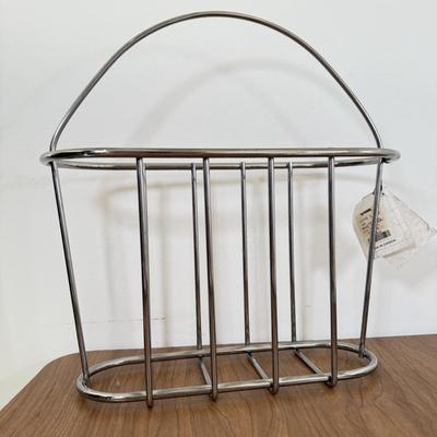 LOT 49B: Vinyl Record Collection w/ Metal Magazine Rack - Mariah Carey, Britney Spears, Gwen Stefani, Beyonce & More