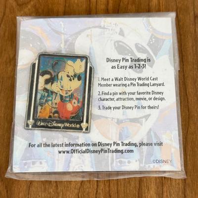 LOT 50A: Walt Disney World Pin Trading Bag w/ Collection of Disney Trading Pins including LE500 Mickey Dancing w/ Minnie Playing Piano