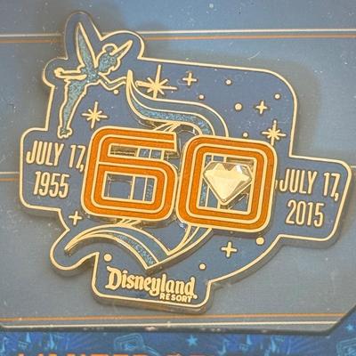 LOT 52A: Disneyland 60th Anniversary Trading Pins - Limited Release in Box, Ear Hat & Mickey