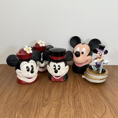 LOT 55B: Disney Music Boxes - Vintage Mickey on Film Reels w/ Top Hat, 2 Enesco Minnie "Let Me Call You Sweetheart" &...