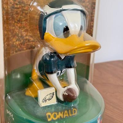 LOT 56B: Bobble Dobbles Disney NFL Philadelphia Eagles Football Bobbleheads Complete Set NRFB - Mickey, Donald, Goofy