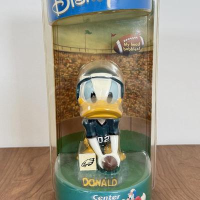 LOT 56B: Bobble Dobbles Disney NFL Philadelphia Eagles Football Bobbleheads Complete Set NRFB - Mickey, Donald, Goofy