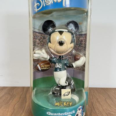 LOT 56B: Bobble Dobbles Disney NFL Philadelphia Eagles Football Bobbleheads Complete Set NRFB - Mickey, Donald, Goofy