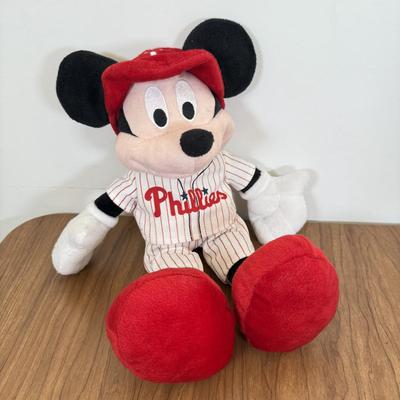 LOT 58B: Disney MLB Philadelphia Phillies Collectibles - Mickey Plush & Bobble Dobbles Mickey Bobblehead
