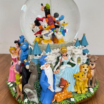 LOT 61B: Disney Parks "A Dream is a Wish Your Heart Makes" Lighted Musical Character Double Snowglobe