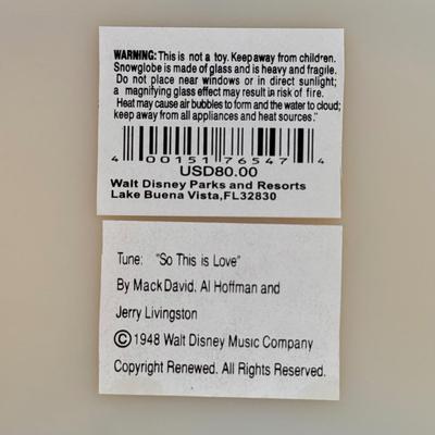 LOT 63B: Disney Parks Princess Couples "So This is Love" Musical Movement Snowglobe