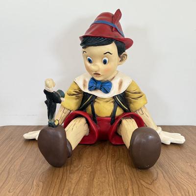 LOT 65B: 15” 1998 Disney Pinocchio w/ Jiminy Cricket Fiberglass Statue
