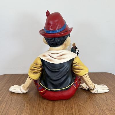 LOT 65B: 15” 1998 Disney Pinocchio w/ Jiminy Cricket Fiberglass Statue