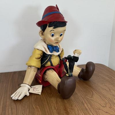 LOT 65B: 15” 1998 Disney Pinocchio w/ Jiminy Cricket Fiberglass Statue