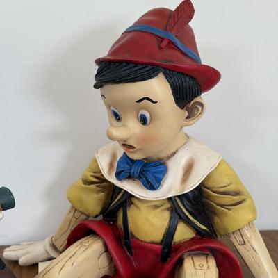LOT 65B: 15” 1998 Disney Pinocchio w/ Jiminy Cricket Fiberglass Statue