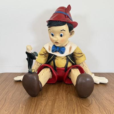 LOT 65B: 15” 1998 Disney Pinocchio w/ Jiminy Cricket Fiberglass Statue