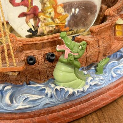 LOT 66B: Disney's Peter Pan Captain Hook's Pirate Ship Musical "You Can Fly" Snowglobe