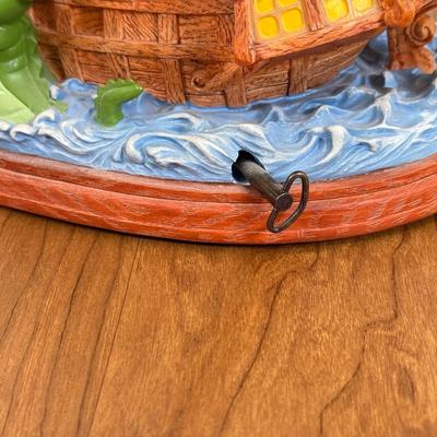 LOT 66B: Disney's Peter Pan Captain Hook's Pirate Ship Musical "You Can Fly" Snowglobe