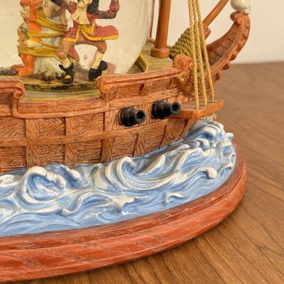 LOT 66B: Disney's Peter Pan Captain Hook's Pirate Ship Musical "You Can Fly" Snowglobe