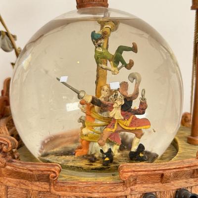 LOT 66B: Disney's Peter Pan Captain Hook's Pirate Ship Musical "You Can Fly" Snowglobe
