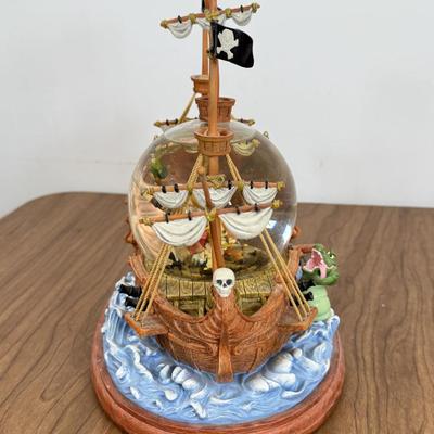 LOT 66B: Disney's Peter Pan Captain Hook's Pirate Ship Musical "You Can Fly" Snowglobe