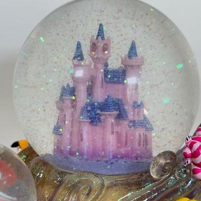 LOT 68B: Disney Store "Zip-A-Dee-Doo-Dah" Lighted Snowglobe & Glittery 2001 Cinderella's Castle Hallmark Ornament