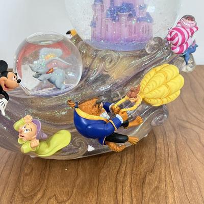 LOT 68B: Disney Store "Zip-A-Dee-Doo-Dah" Lighted Snowglobe & Glittery 2001 Cinderella's Castle Hallmark Ornament