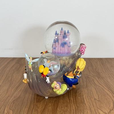 LOT 68B: Disney Store "Zip-A-Dee-Doo-Dah" Lighted Snowglobe & Glittery 2001 Cinderella's Castle Hallmark Ornament