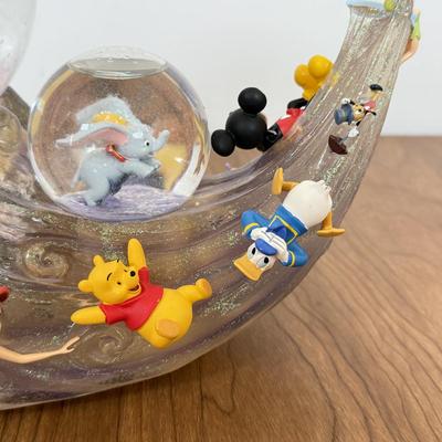 LOT 68B: Disney Store "Zip-A-Dee-Doo-Dah" Lighted Snowglobe & Glittery 2001 Cinderella's Castle Hallmark Ornament