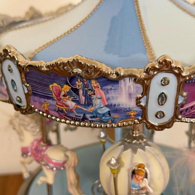 LOT 71B: Disney Ardleigh Elliott Cinderella's Enchanted Journey "Dreams Come True" Heirloom Porcelain Musical Carousel A0160