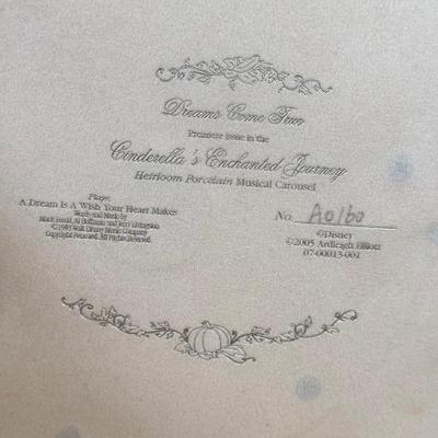 LOT 71B: Disney Ardleigh Elliott Cinderella's Enchanted Journey "Dreams Come True" Heirloom Porcelain Musical Carousel A0160