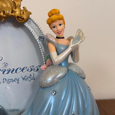 LOT 72B: Disney Cinderella Decor - Porcelain Wedding Statue, Disney Parks Carousel Horse & Photo Frame
