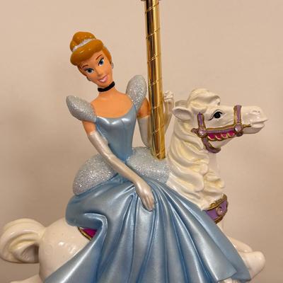LOT 72B: Disney Cinderella Decor - Porcelain Wedding Statue, Disney Parks Carousel Horse & Photo Frame