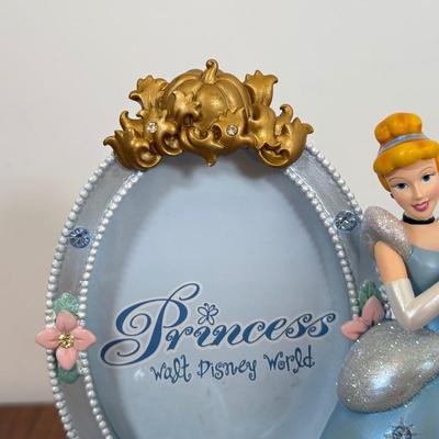 LOT 72B: Disney Cinderella Decor - Porcelain Wedding Statue, Disney Parks Carousel Horse & Photo Frame