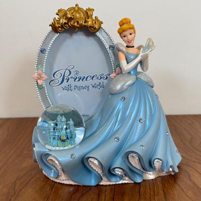 LOT 72B: Disney Cinderella Decor - Porcelain Wedding Statue, Disney Parks Carousel Horse & Photo Frame