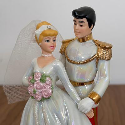 LOT 72B: Disney Cinderella Decor - Porcelain Wedding Statue, Disney Parks Carousel Horse & Photo Frame
