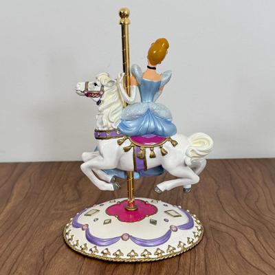 LOT 72B: Disney Cinderella Decor - Porcelain Wedding Statue, Disney Parks Carousel Horse & Photo Frame