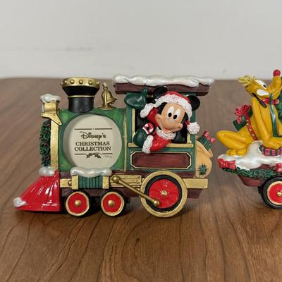 LOT 77B: Disney Clothique Possible Dreams Santas, Mickey & Minnie w/ Disney's Christmas Collection Train Photo Prames & Salt...