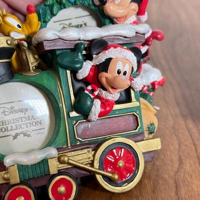 LOT 77B: Disney Clothique Possible Dreams Santas, Mickey & Minnie w/ Disney's Christmas Collection Train Photo Prames & Salt...