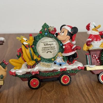 LOT 77B: Disney Clothique Possible Dreams Santas, Mickey & Minnie w/ Disney's Christmas Collection Train Photo Prames & Salt...
