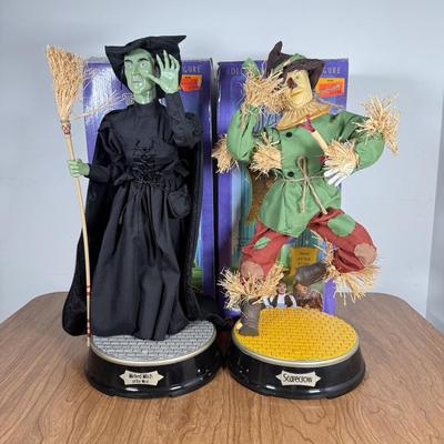 LOT 80B: 2001 Gemmy Wizard of Oz Collectible Animated Figures w/ Boxes - Wicked Witch of the West & Scarecrow