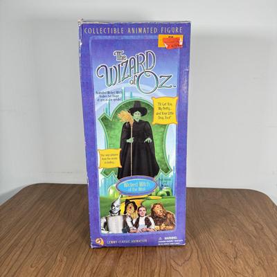 LOT 80B: 2001 Gemmy Wizard of Oz Collectible Animated Figures w/ Boxes - Wicked Witch of the West & Scarecrow