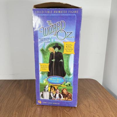 LOT 80B: 2001 Gemmy Wizard of Oz Collectible Animated Figures w/ Boxes - Wicked Witch of the West & Scarecrow