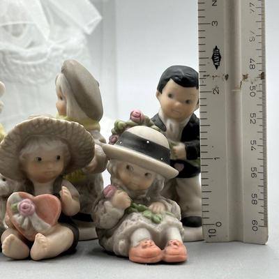 LOT 92B: Vintage Enesco Figurines, Cake Topper & More