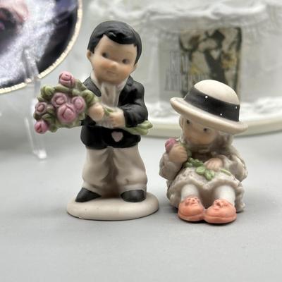 LOT 92B: Vintage Enesco Figurines, Cake Topper & More